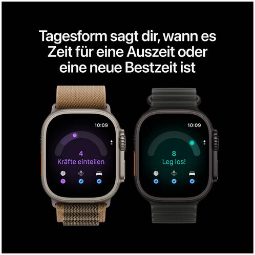 GPS + Cellular, 49 mm, Titan Natur, Ocean Armband Halbtransparentes Grau