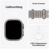 GPS + Cellular, 49 mm, Titan Natur, Ocean Armband Halbtransparentes Grau