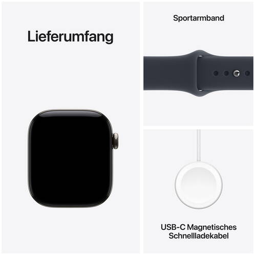 GPS + Cellular, 42 mm, Titane naturel, Bracelet sport S/M Titane naturel