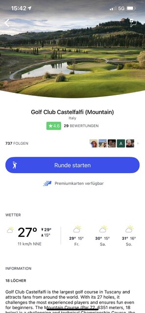 Golfschläge messen mit dem iPhone und der App Hole19 