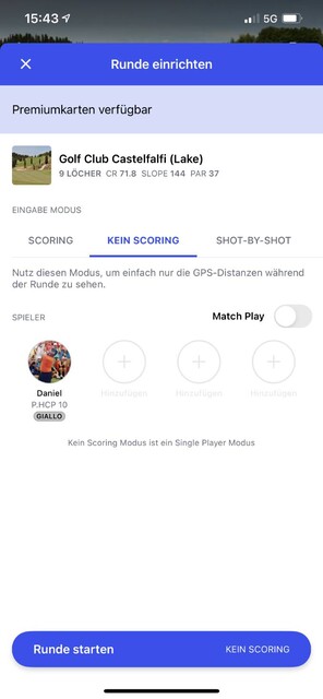 Golfen mit iPhone und der App Hole19