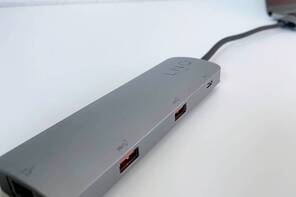 USB-A, USB-C, HDMI und LAN bietet der Multiport Hub von LINQ für MacBook. Multiport Hub von LINQ ermöglicht eine vielseitige Peripherienutzung mit MacBook.