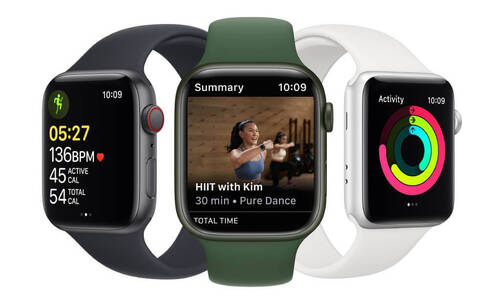 Apple Fitness+ ist konzipiert für die Nutzung mit der Apple Watch. Lies deine Daten während des Trainings mit Apple Fitness+ auf der Apple Watch ab.