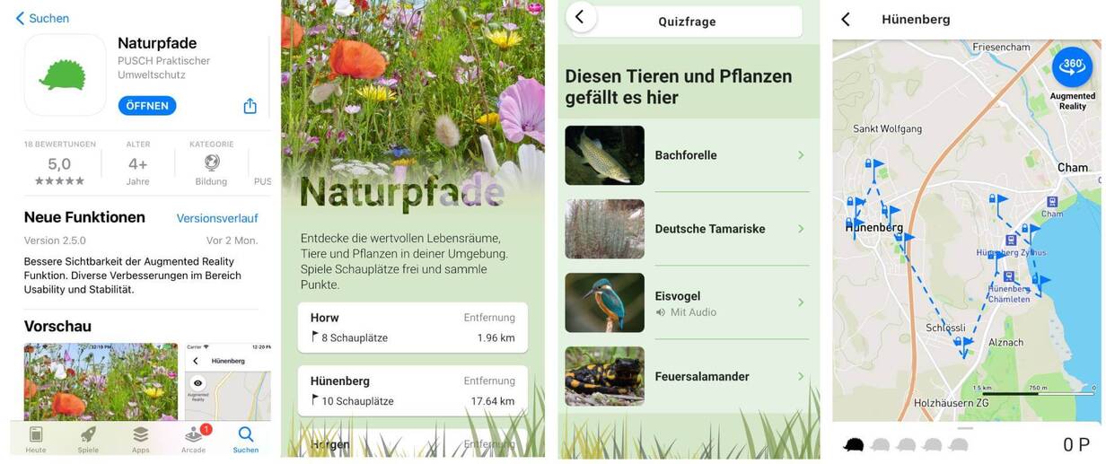 Die Naturpfade App zeigt heimische Pflanzen und Tiere.