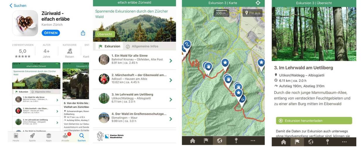 Wander-App für Erlebnisse mit der Family in Zürich Wanderungen für Familien in Zürich mit der Erlebnis-App Züriwald