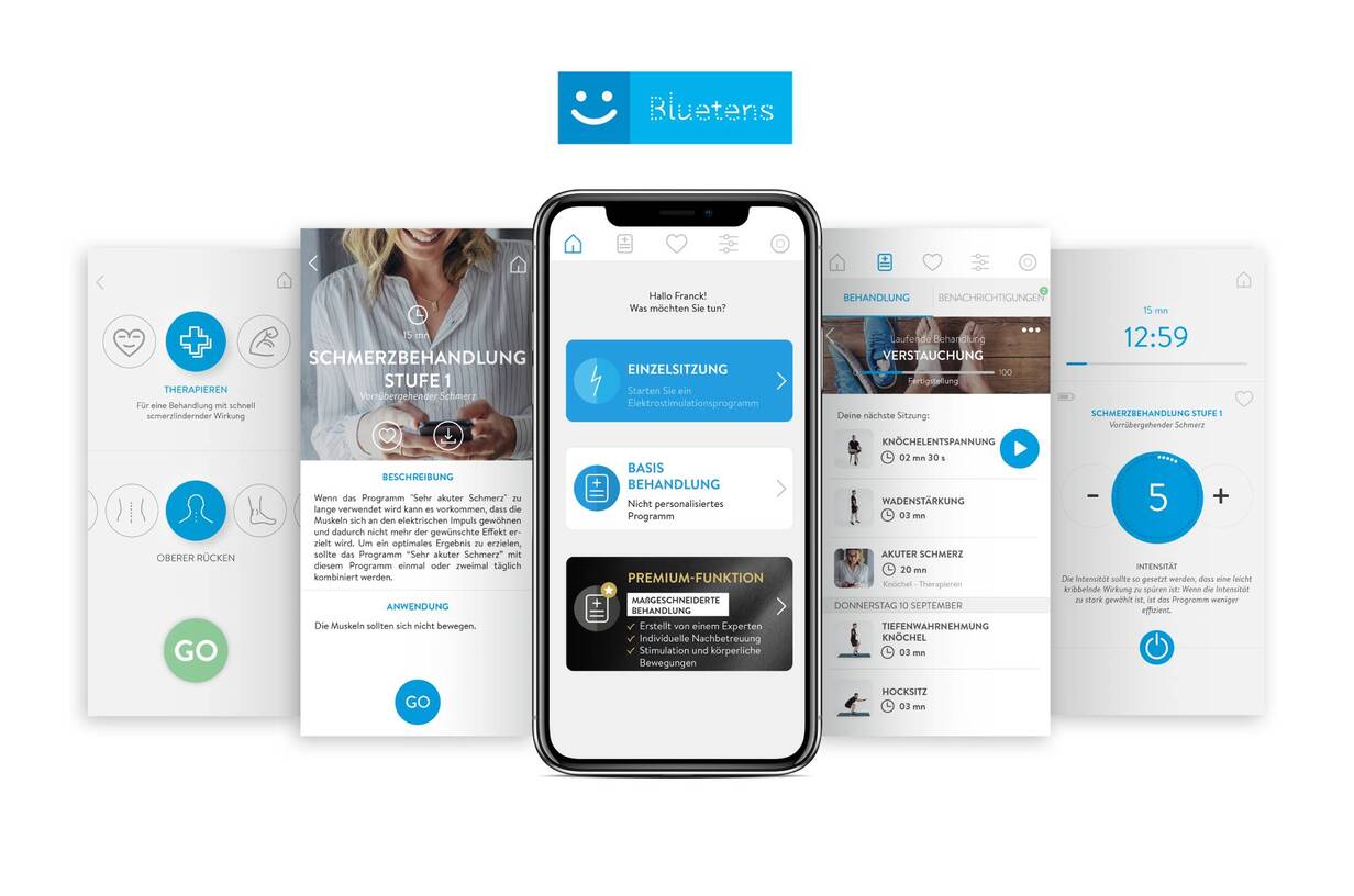 Elektrostimulationsgerät mit App Bluetens Verwendung mit der App