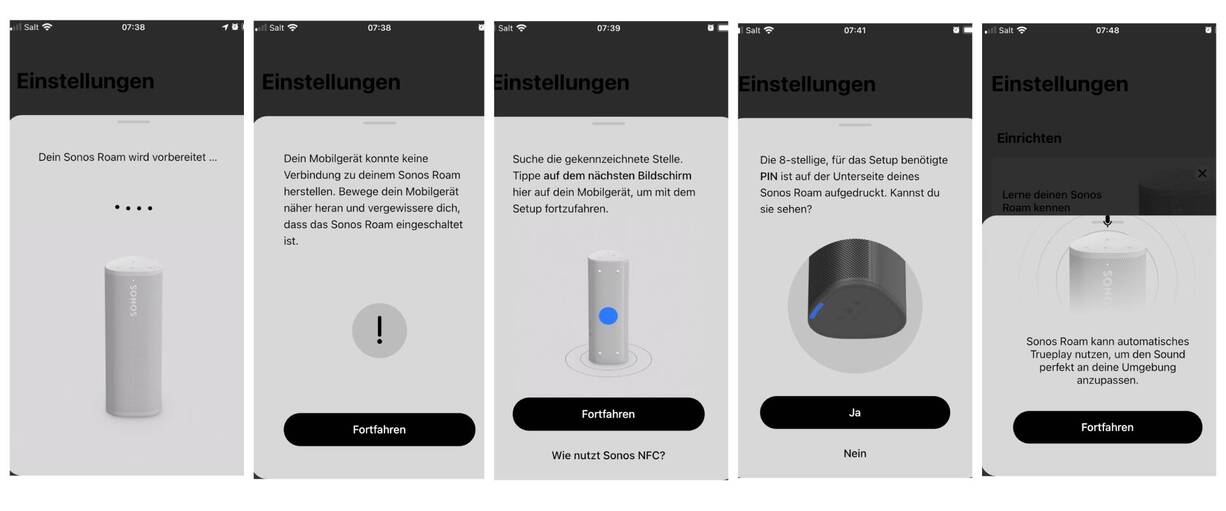 Verbindung von Speaker mit der Sonos App