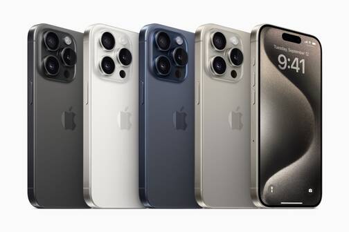 Titangehäuse der neuen Apple iPhone 15 Pro Reihe Apple iPhone 15 Pro in den neuen Titan-Farben