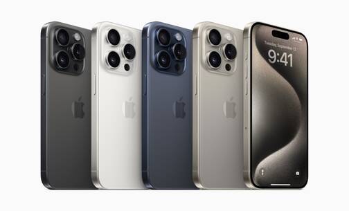 Titangehäuse der neuen Apple iPhone 15 Pro Reihe Apple iPhone 15 Pro in den neuen Titan-Farben