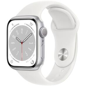 DEMO-Apple-Watch-Series-8-GPS-41-mm-Aluminium-Silber-Sportarmband-Weiss-01