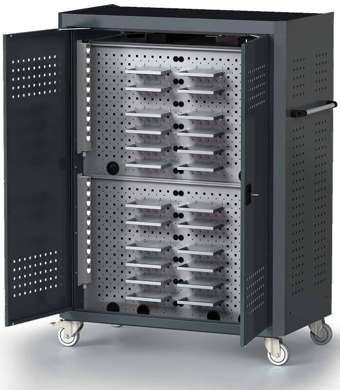 Atesum-Atecart-Rollwagen-fuer-24-MacBook-oder-iPad-feste-Tablare-Schwarz-03. Atesum-Atecart-Rollwagen-fuer-24-MacBook-oder-iPad-feste-Tablare-Schwarz-03.