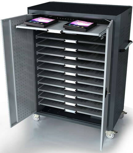 Atesum-Atecart-Rollwagen-fuer-24-MacBook-oder-iPad-ausziehbare-Tablare-Schwarz-01. Atesum-Atecart-Rollwagen-fuer-24-MacBook-oder-iPad-ausziehbare-Tablare-Schwarz-01.