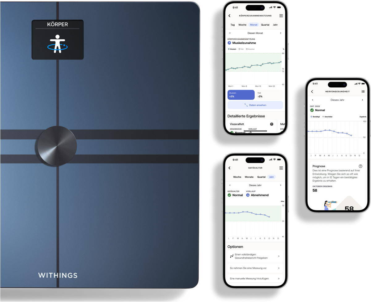 Withings Body comp analysis Body scale; WBS12-BLACK-ALL-INTER