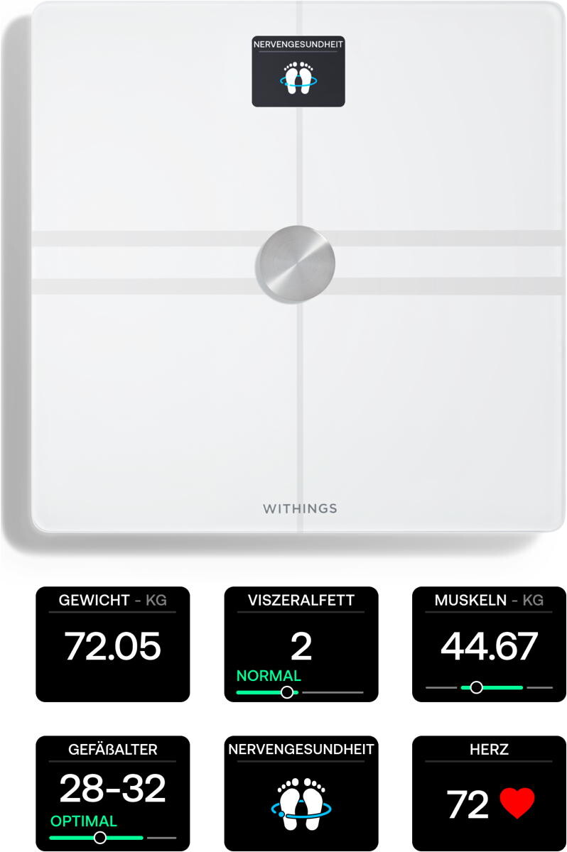 Withings Body Comp Körperanalyse Waage; WBS12-WHITE-ALL-INTER