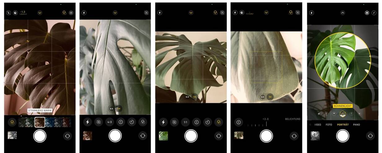 die Möglichkeiten mit der iPhone Kamera Screenshots von der iPhone Kamera-App