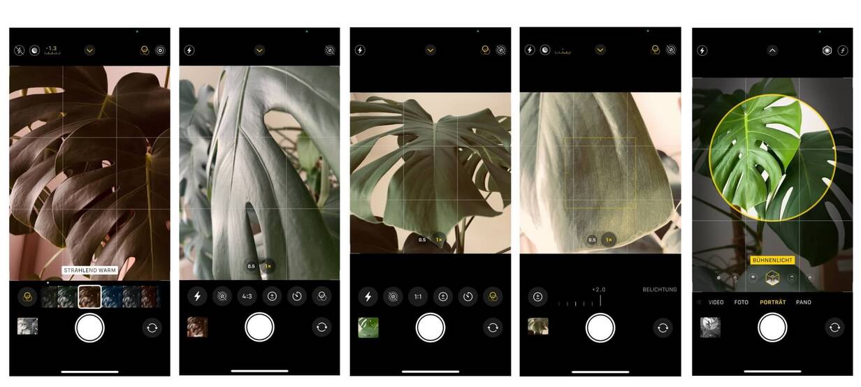 Screenshots von der iPhone Kamera-App