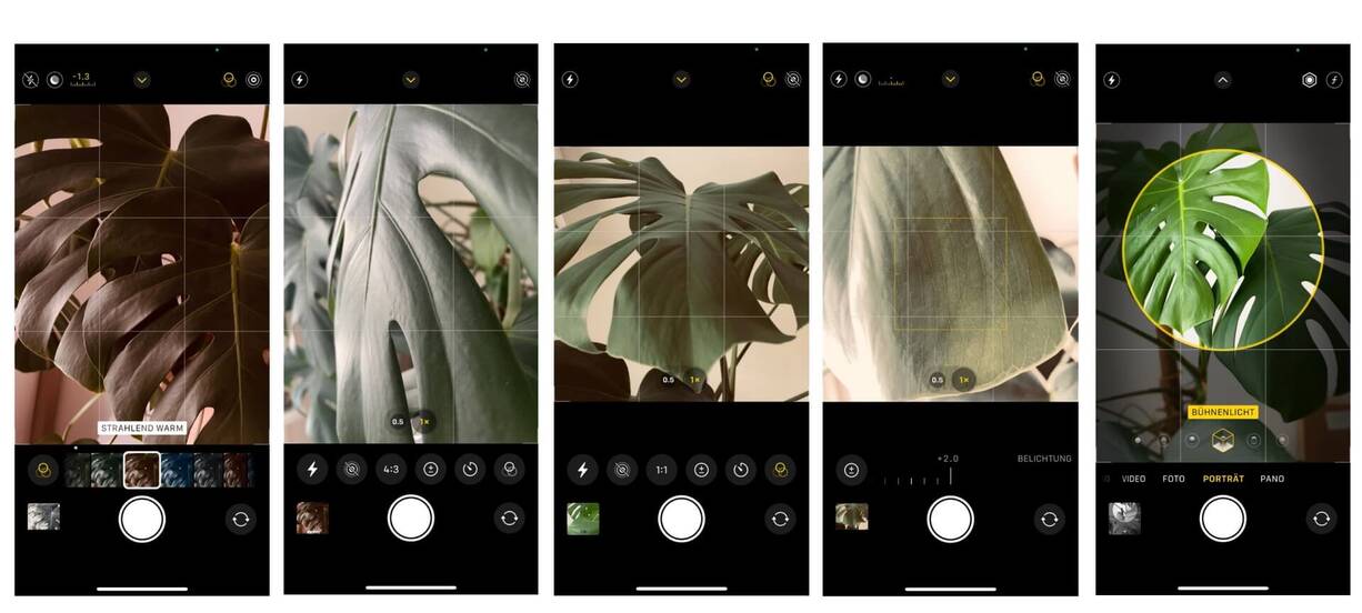 Screenshots von der iPhone Kamera-App