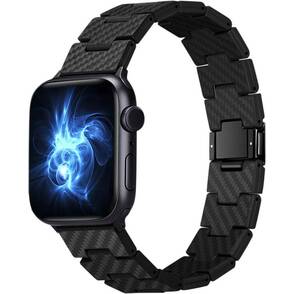 PITAKA-Carbon-Fiber-Retro-Armband-fuer-Apple-Watch-42-44-45-49-mm-Schwarz-01