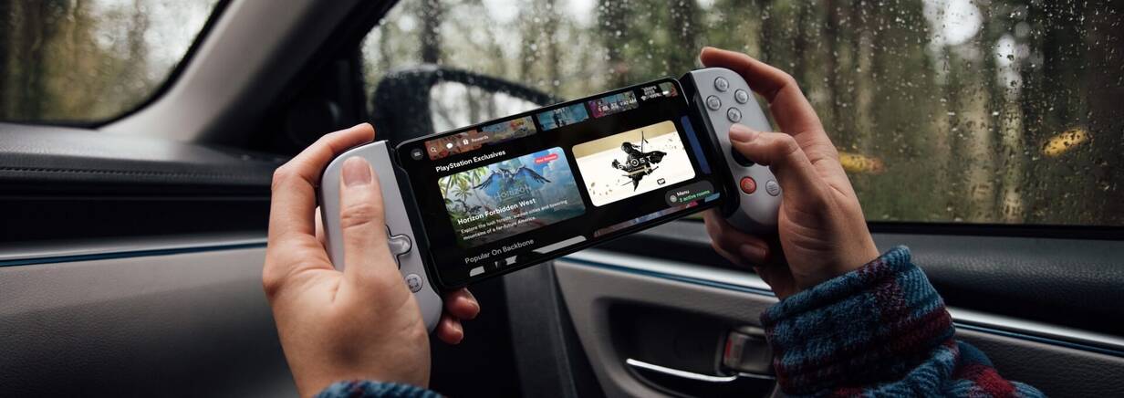Mobile Gaming mit iPhone 15 im Auto Gaming im Auto mit dem Backbone Zubehör
