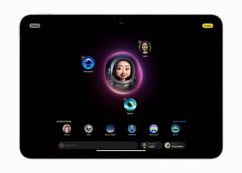 Kreiere persönliche Bilder mit Apple Image Playground Generiere mit Apple AI eigene Bilder mir Vorlagen