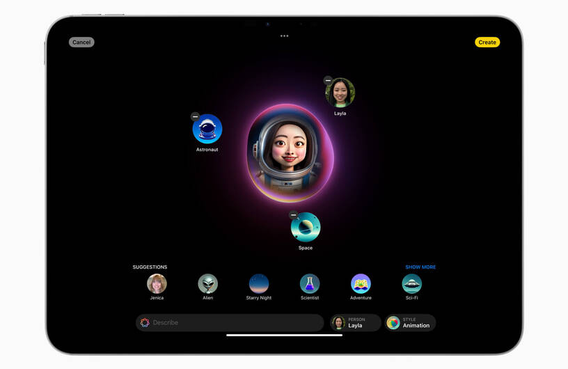 Kreiere persönliche Bilder mit Apple Image Playground Generiere mit Apple AI eigene Bilder mir Vorlagen