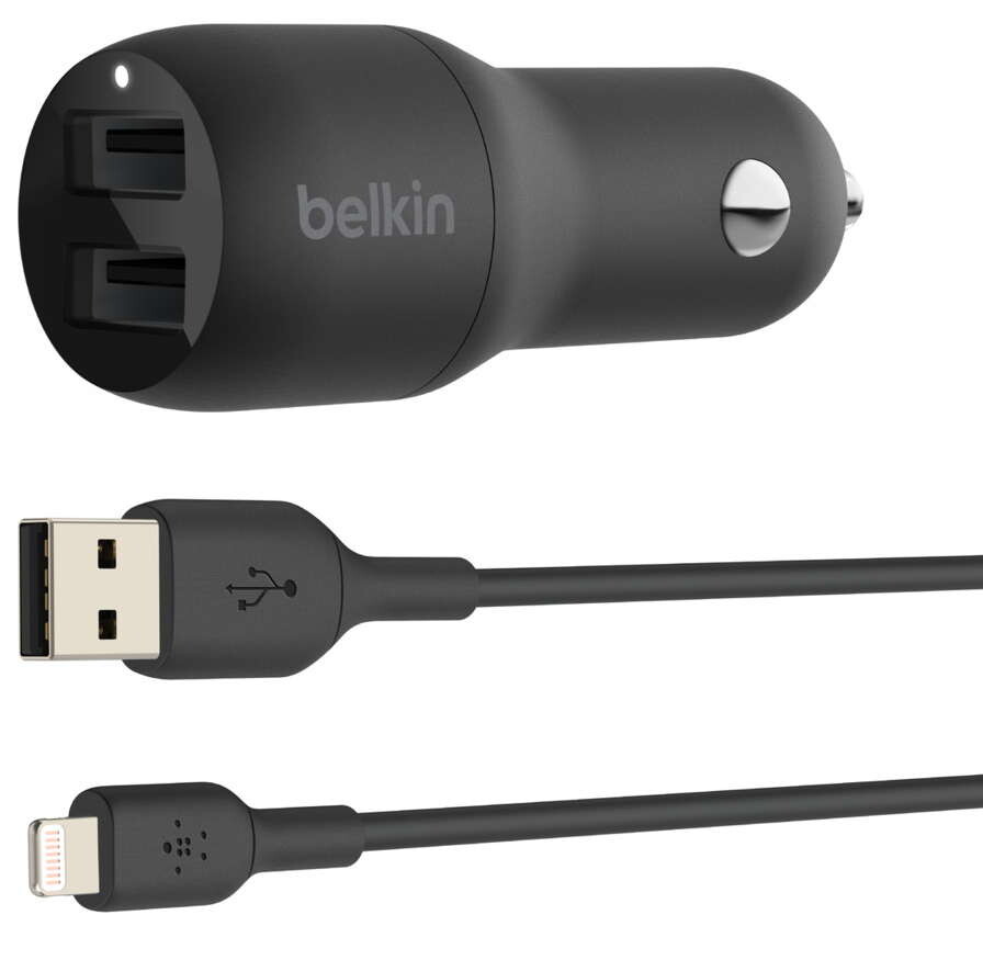 BELKIN Dual USB-A Auto-Ladegerät Auto / Zigarettenanzünder 12 Vol