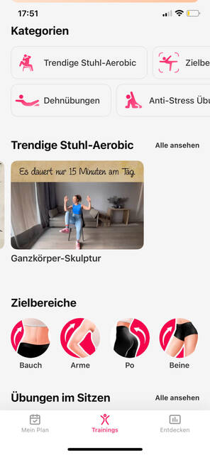 Auf dich zugeschnittenes Training (Bild: DQ Solutions) Auswahl von kurzen, effektiven Trainingseinheiten