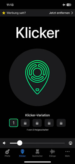 Klicker-Training mit iTrainer App (Bild: DQ Solutions) Klicker-Geräusch vom Smartphone