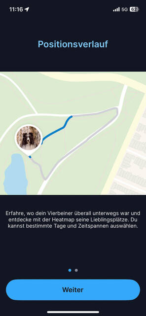Sehen, wo das Haustier war (Bild: DQ Solutions) Positionsverlauf des Haustiers tracken