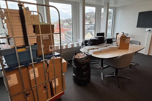 iPad verpackt und gestapelt