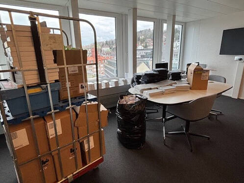 iPad verpackt und gestapelt