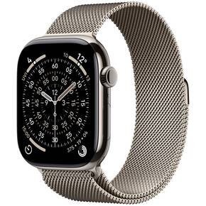 GPS + Cellular, 46 mm, Titan Natur, Milanaise Armband M/L Natur