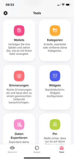 Buddy App: Screenshots der Tools