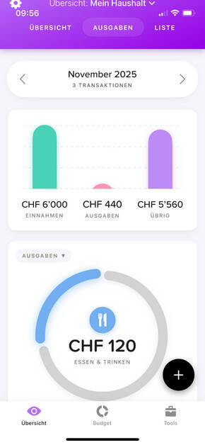 Screenshot Buddy App: Übersicht