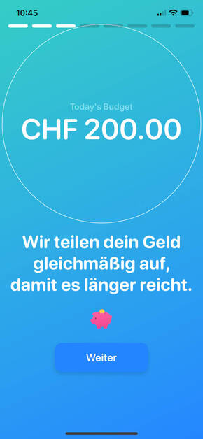 Screenshot: Betrag eingeben