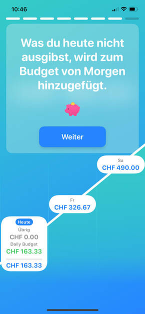Screenshot: Berechnung verfügbarer Betrag