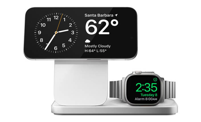 Ladestation mit Induktion für iPhone und Apple Watch (Foto: Nomad) iPhone Ladestation Nomad Stand