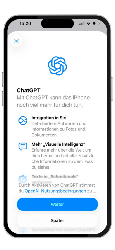 Screenshot: ChatGPT auf dem iPhone einrichten