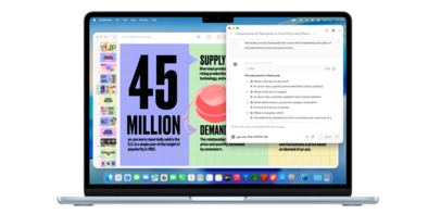 MacBook avec applications d’IA