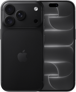 iPhone 18 Pro, Rückseite, Farbe Schwarz, Pro Fusion Kamera-System oben, Apple Logo in der Mitte, Vorderseite, All‑Screen Design