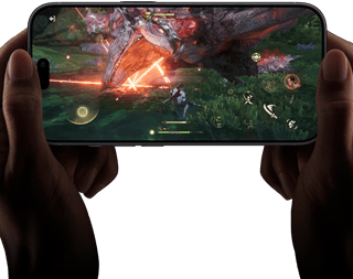 Vorderseite eines iPhone 18 Pro, die die Leistungsfähigkeit des A20 Pro Chip mit einer Szene aus Monster Hunter Outlanders zeigt