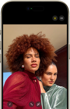 iPhone Air, Vorderseite, Dynamic Island oben Mitte, Automatische Ausrichtung für Fotos wird verwendet
