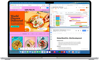 MacBook Air mit mehreren geöffneten Apps