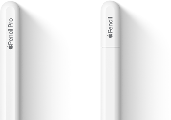 Apple Pencil Pro und Apple Pencil (USB‑C) nebeneinander