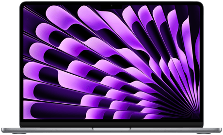 Vorderansicht eines 13" MacBook Air in Space Grau