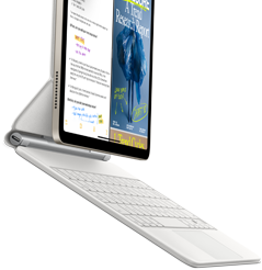 iPad Air, am Magic Keyboard befestigt