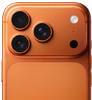 iPhone 17 Pro, back exterior, Pro camera system in top left corner, 3 lenses, microphone, flash, Apple logo in center
