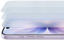 iPhone 17, Vorderansicht, Seitenansicht, aufgefächerte Ansicht der Ceramic Shield Schichten