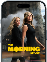 Ein iPhone Air Display zeigt die Apple TV+ Serie The Morning Show. 