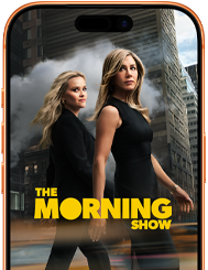 Ein iPhone 17 Pro Display zeigt die Apple TV+ Serie The Morning Show.